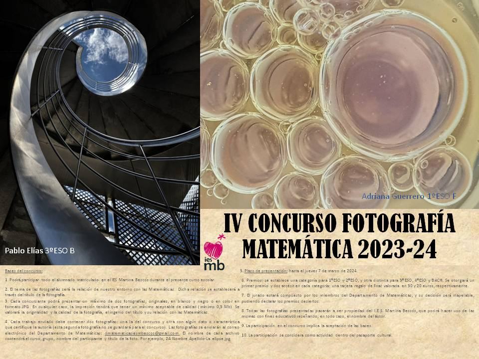IV CONCURSO DE FOTOGRAFÍA MATEMÁTICA. CURSO 2023-24