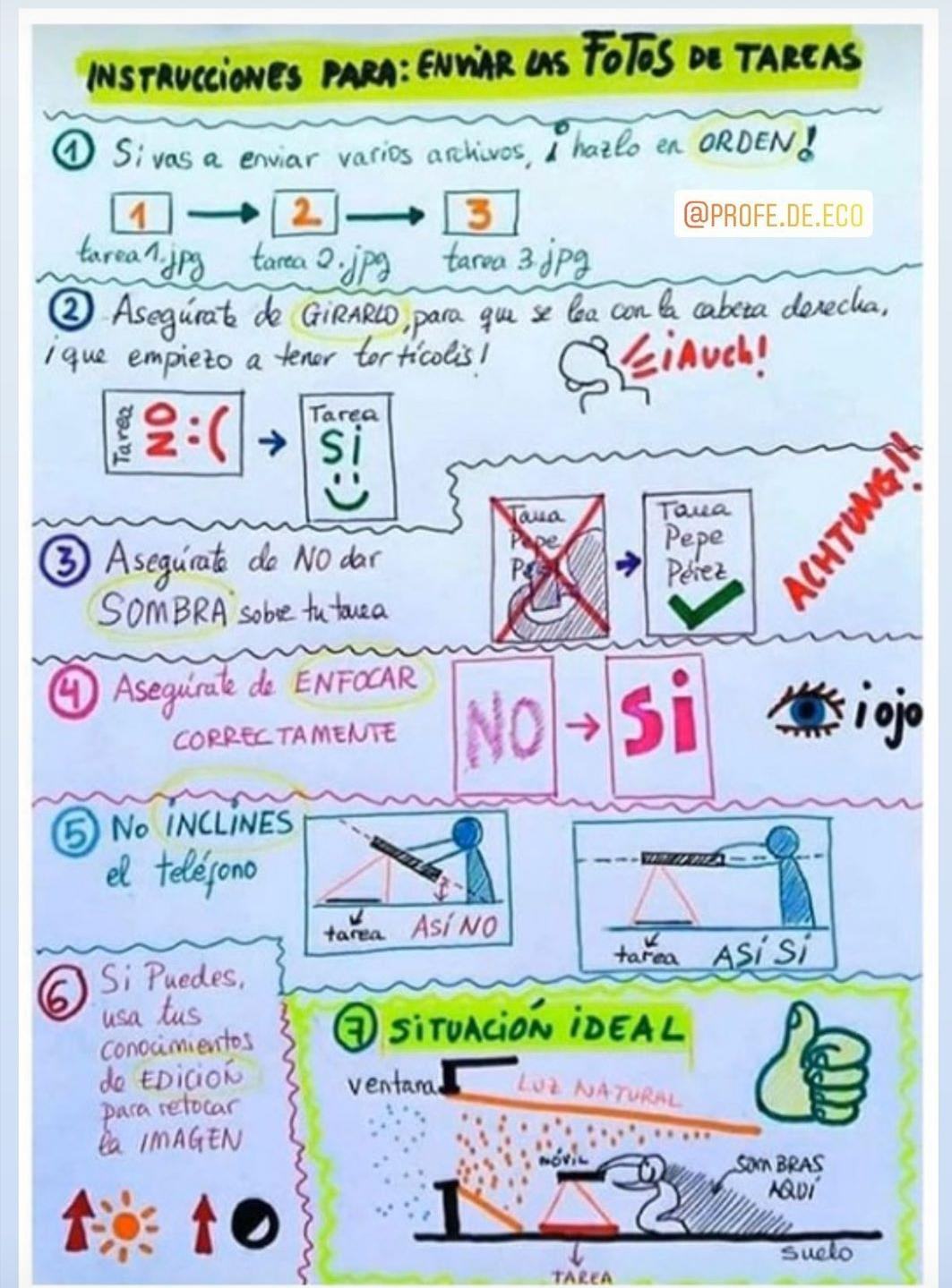 CONSEJOS PARA ENVIAR FOTOS DE TAREAS A LOS PROFESORES
